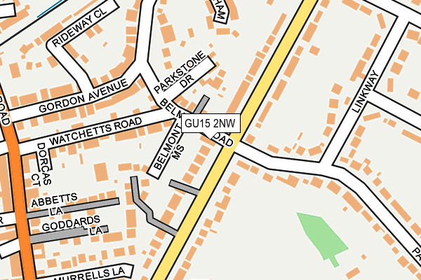 GU15 2NW map - OS OpenMap – Local (Ordnance Survey)