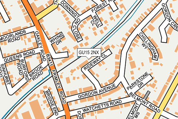GU15 2NX map - OS OpenMap – Local (Ordnance Survey)