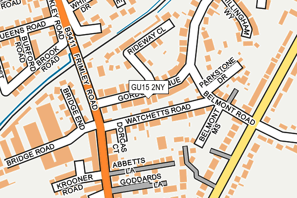 GU15 2NY map - OS OpenMap – Local (Ordnance Survey)