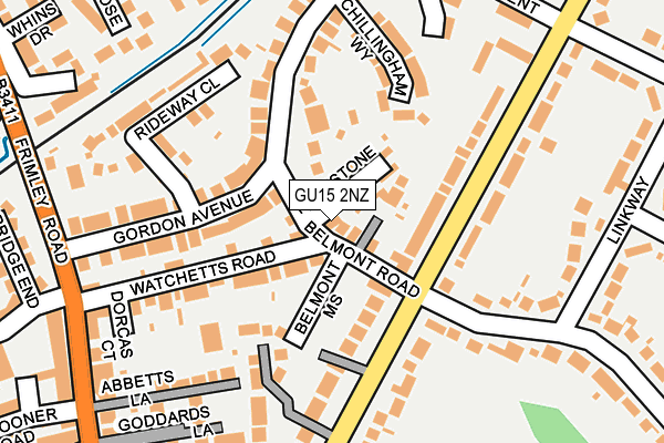 GU15 2NZ map - OS OpenMap – Local (Ordnance Survey)
