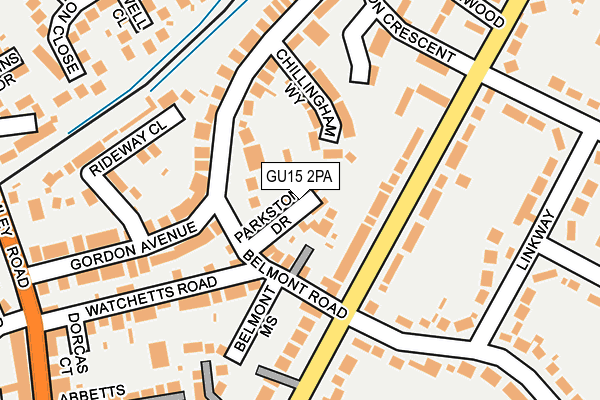 GU15 2PA map - OS OpenMap – Local (Ordnance Survey)