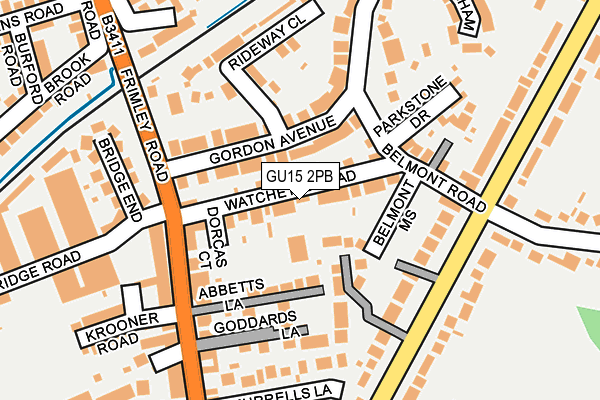 GU15 2PB map - OS OpenMap – Local (Ordnance Survey)