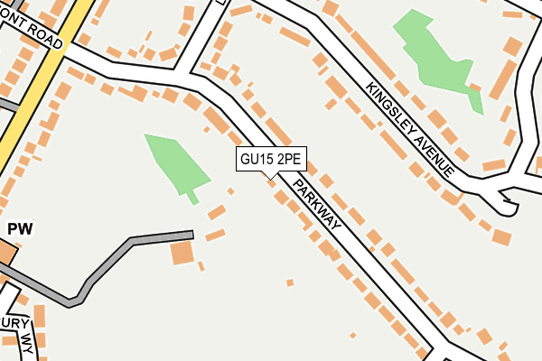 GU15 2PE map - OS OpenMap – Local (Ordnance Survey)