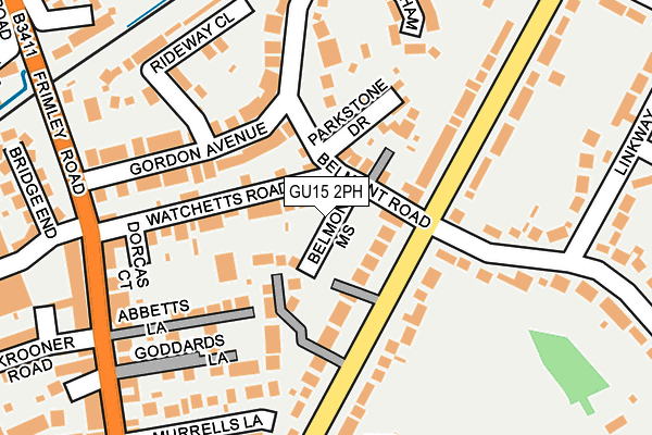 GU15 2PH map - OS OpenMap – Local (Ordnance Survey)