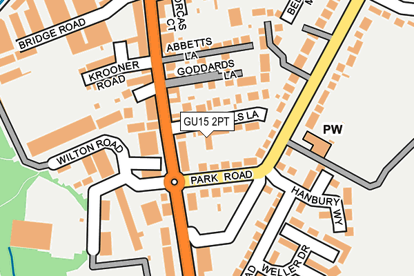GU15 2PT map - OS OpenMap – Local (Ordnance Survey)