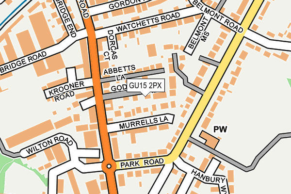 GU15 2PX map - OS OpenMap – Local (Ordnance Survey)