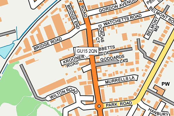 GU15 2QN map - OS OpenMap – Local (Ordnance Survey)