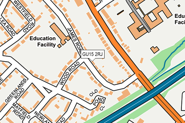 GU15 2RJ map - OS OpenMap – Local (Ordnance Survey)