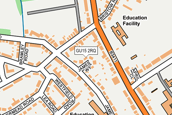 GU15 2RQ map - OS OpenMap – Local (Ordnance Survey)