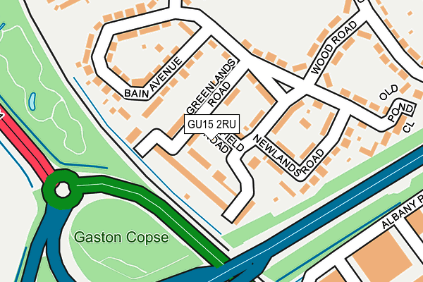 GU15 2RU map - OS OpenMap – Local (Ordnance Survey)