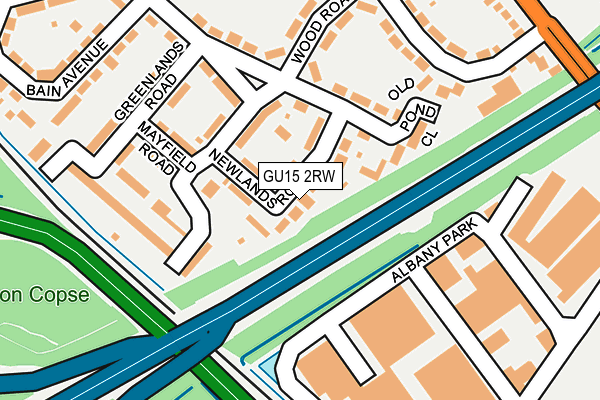 GU15 2RW map - OS OpenMap – Local (Ordnance Survey)
