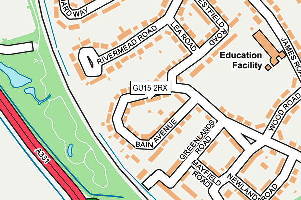 GU15 2RX map - OS OpenMap – Local (Ordnance Survey)