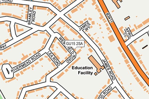 GU15 2SA map - OS OpenMap – Local (Ordnance Survey)