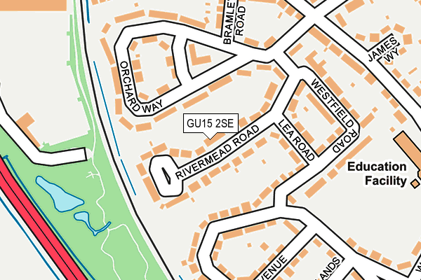 GU15 2SE map - OS OpenMap – Local (Ordnance Survey)