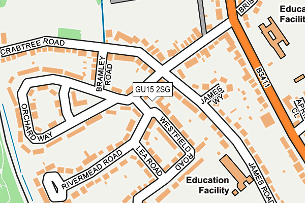 GU15 2SG map - OS OpenMap – Local (Ordnance Survey)