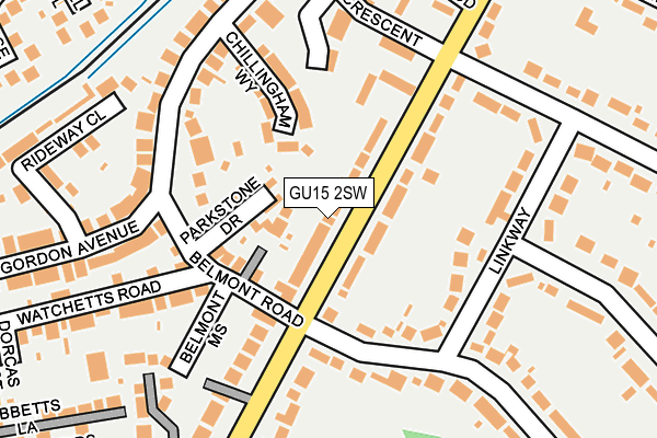 GU15 2SW map - OS OpenMap – Local (Ordnance Survey)