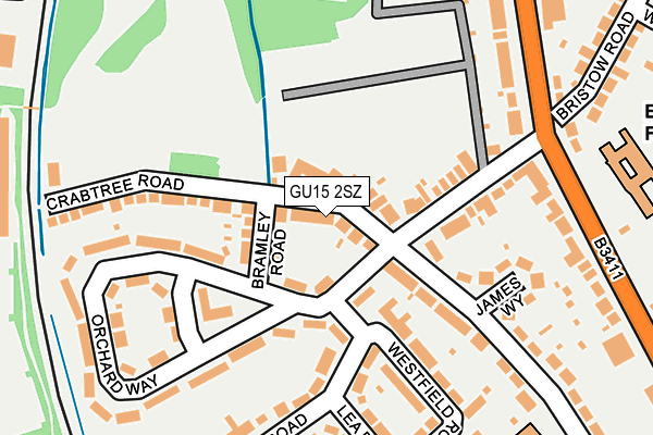 GU15 2SZ map - OS OpenMap – Local (Ordnance Survey)