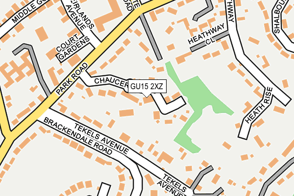 GU15 2XZ map - OS OpenMap – Local (Ordnance Survey)