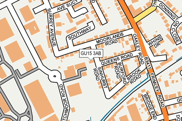 GU15 3AB map - OS OpenMap – Local (Ordnance Survey)