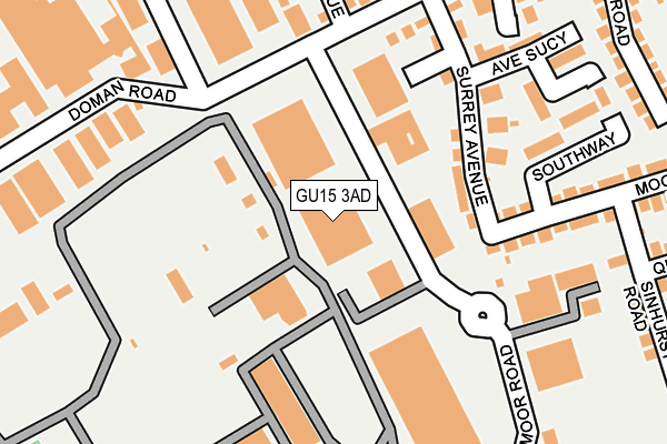 GU15 3AD map - OS OpenMap – Local (Ordnance Survey)