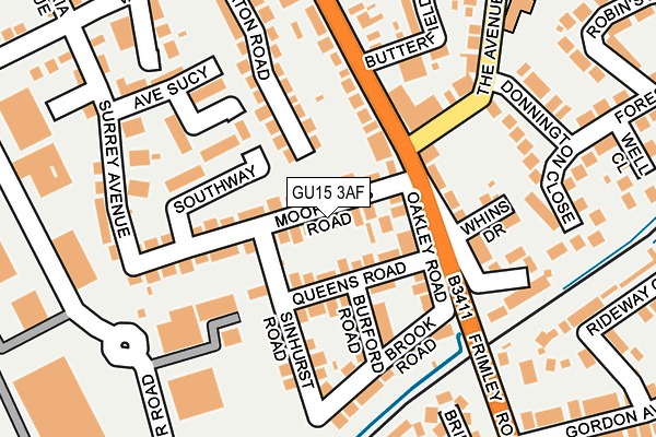 GU15 3AF map - OS OpenMap – Local (Ordnance Survey)