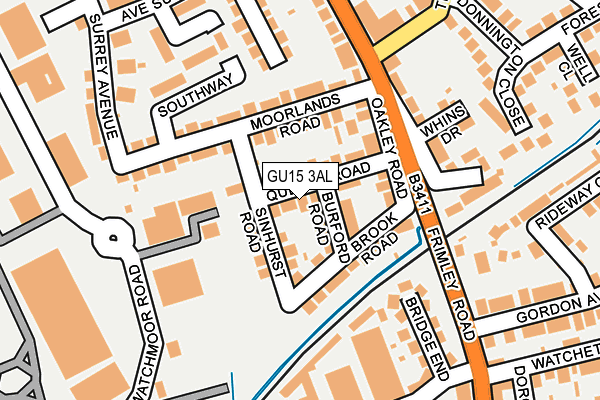 GU15 3AL map - OS OpenMap – Local (Ordnance Survey)