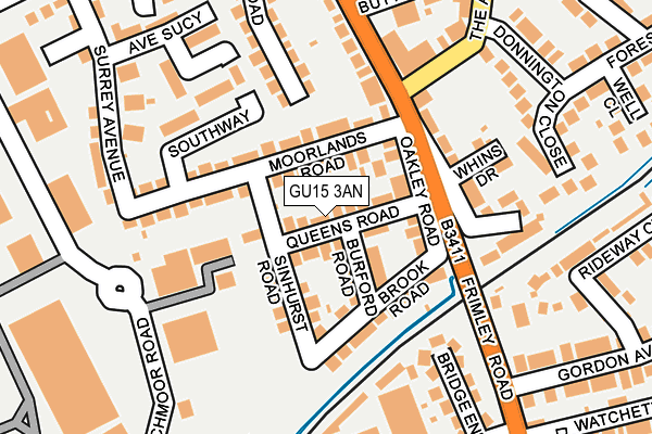 GU15 3AN map - OS OpenMap – Local (Ordnance Survey)
