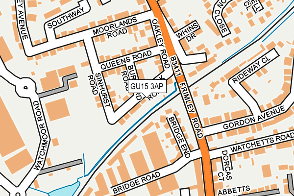 GU15 3AP map - OS OpenMap – Local (Ordnance Survey)