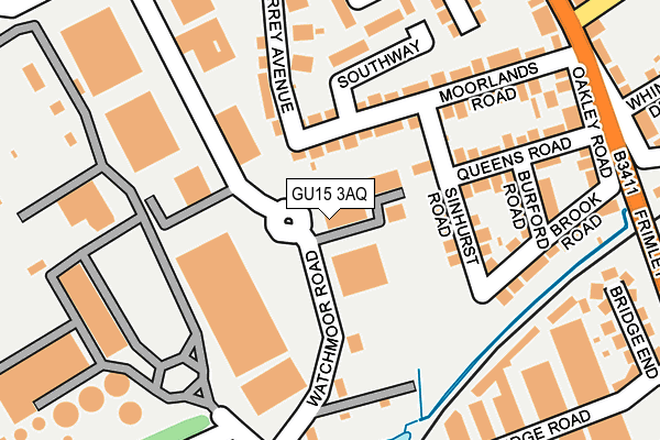 GU15 3AQ map - OS OpenMap – Local (Ordnance Survey)