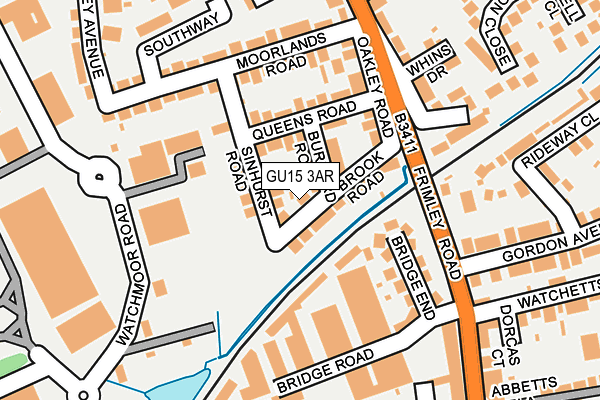 GU15 3AR map - OS OpenMap – Local (Ordnance Survey)