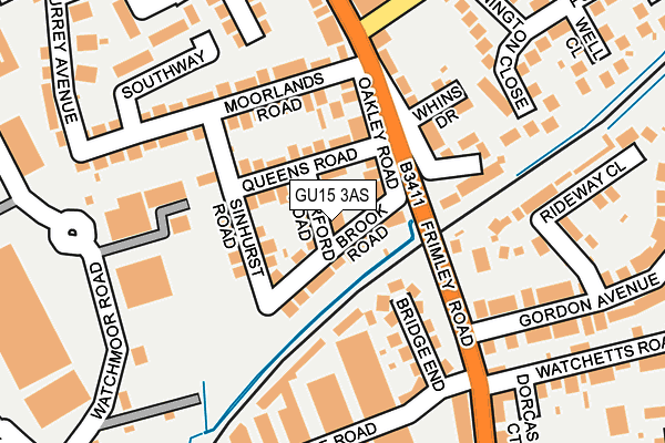 GU15 3AS map - OS OpenMap – Local (Ordnance Survey)