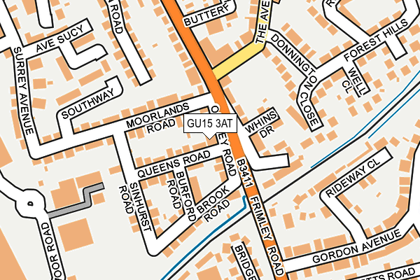 GU15 3AT map - OS OpenMap – Local (Ordnance Survey)