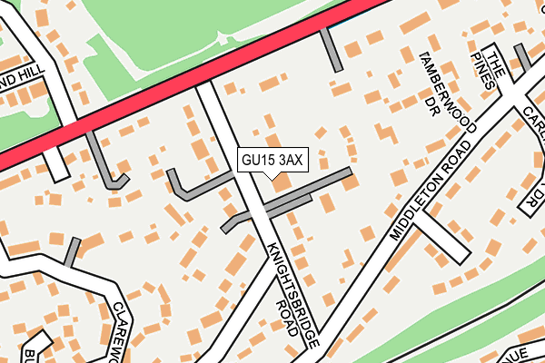 GU15 3AX map - OS OpenMap – Local (Ordnance Survey)