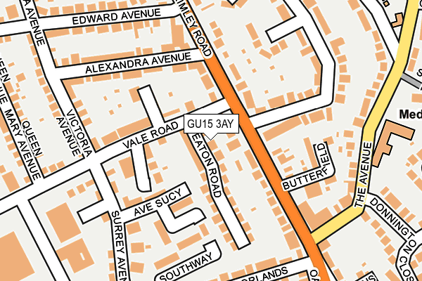 GU15 3AY map - OS OpenMap – Local (Ordnance Survey)