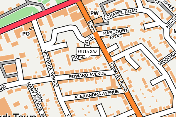 GU15 3AZ map - OS OpenMap – Local (Ordnance Survey)