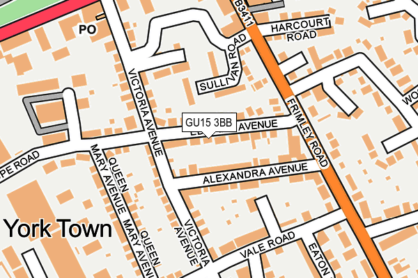 GU15 3BB map - OS OpenMap – Local (Ordnance Survey)