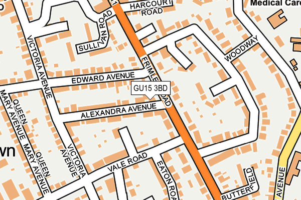 GU15 3BD map - OS OpenMap – Local (Ordnance Survey)