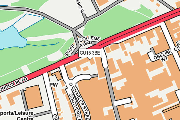 GU15 3BE map - OS OpenMap – Local (Ordnance Survey)
