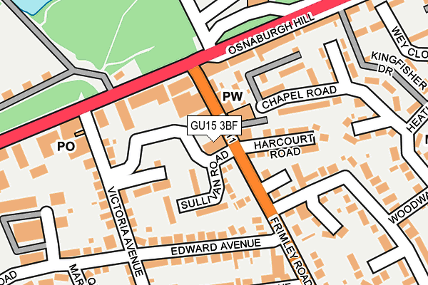 GU15 3BF map - OS OpenMap – Local (Ordnance Survey)