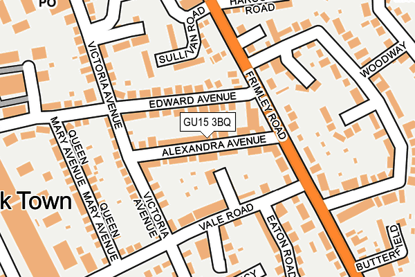 GU15 3BQ map - OS OpenMap – Local (Ordnance Survey)