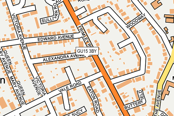 GU15 3BY map - OS OpenMap – Local (Ordnance Survey)