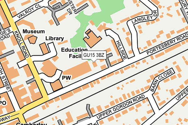 GU15 3BZ map - OS OpenMap – Local (Ordnance Survey)