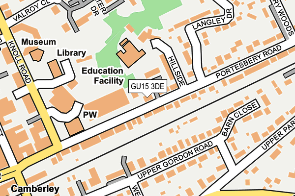 GU15 3DE map - OS OpenMap – Local (Ordnance Survey)