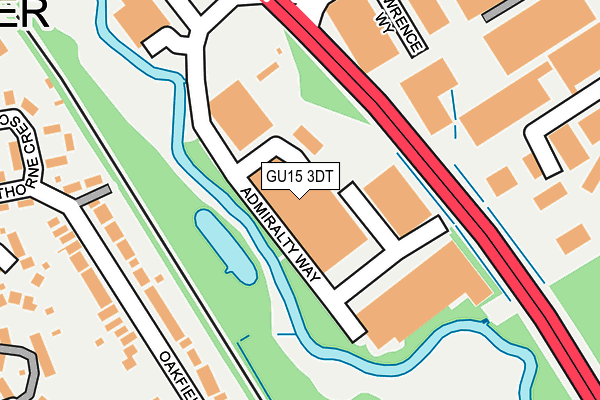 GU15 3DT map - OS OpenMap – Local (Ordnance Survey)