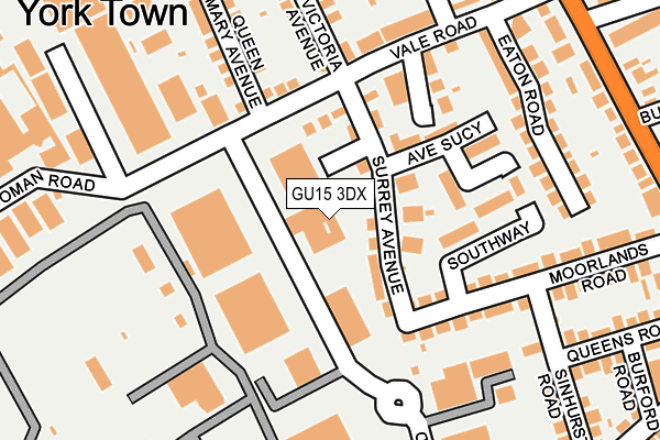 GU15 3DX map - OS OpenMap – Local (Ordnance Survey)