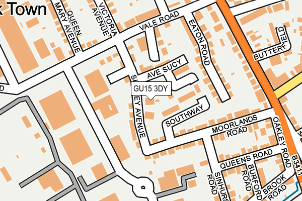 GU15 3DY map - OS OpenMap – Local (Ordnance Survey)