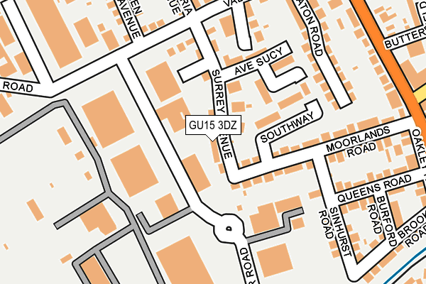 GU15 3DZ map - OS OpenMap – Local (Ordnance Survey)