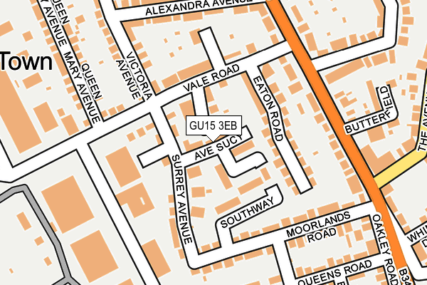 GU15 3EB map - OS OpenMap – Local (Ordnance Survey)