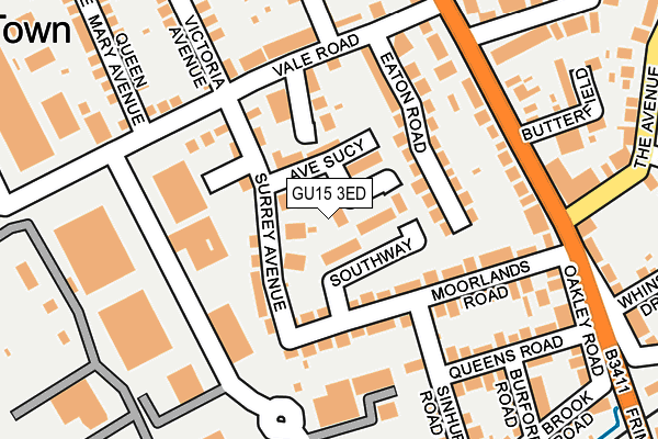 GU15 3ED map - OS OpenMap – Local (Ordnance Survey)