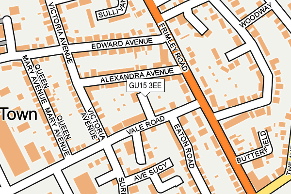 GU15 3EE map - OS OpenMap – Local (Ordnance Survey)